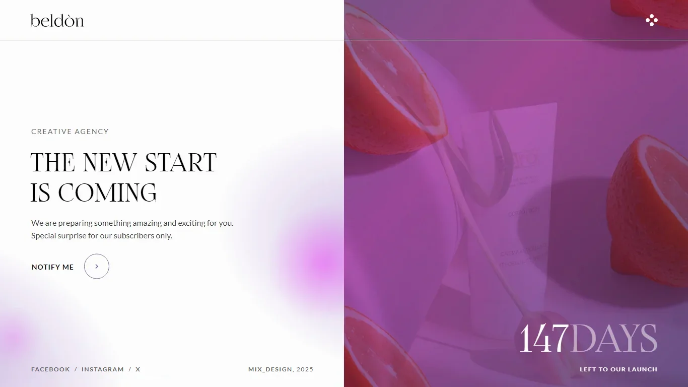 Beldon Coming Soon Template Preview Screen