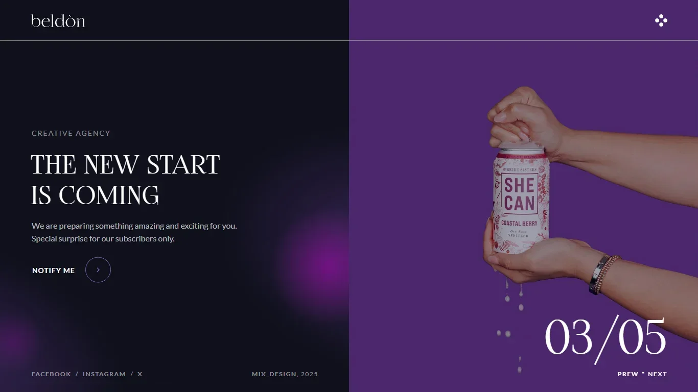 Beldon Coming Soon Template Preview Screen