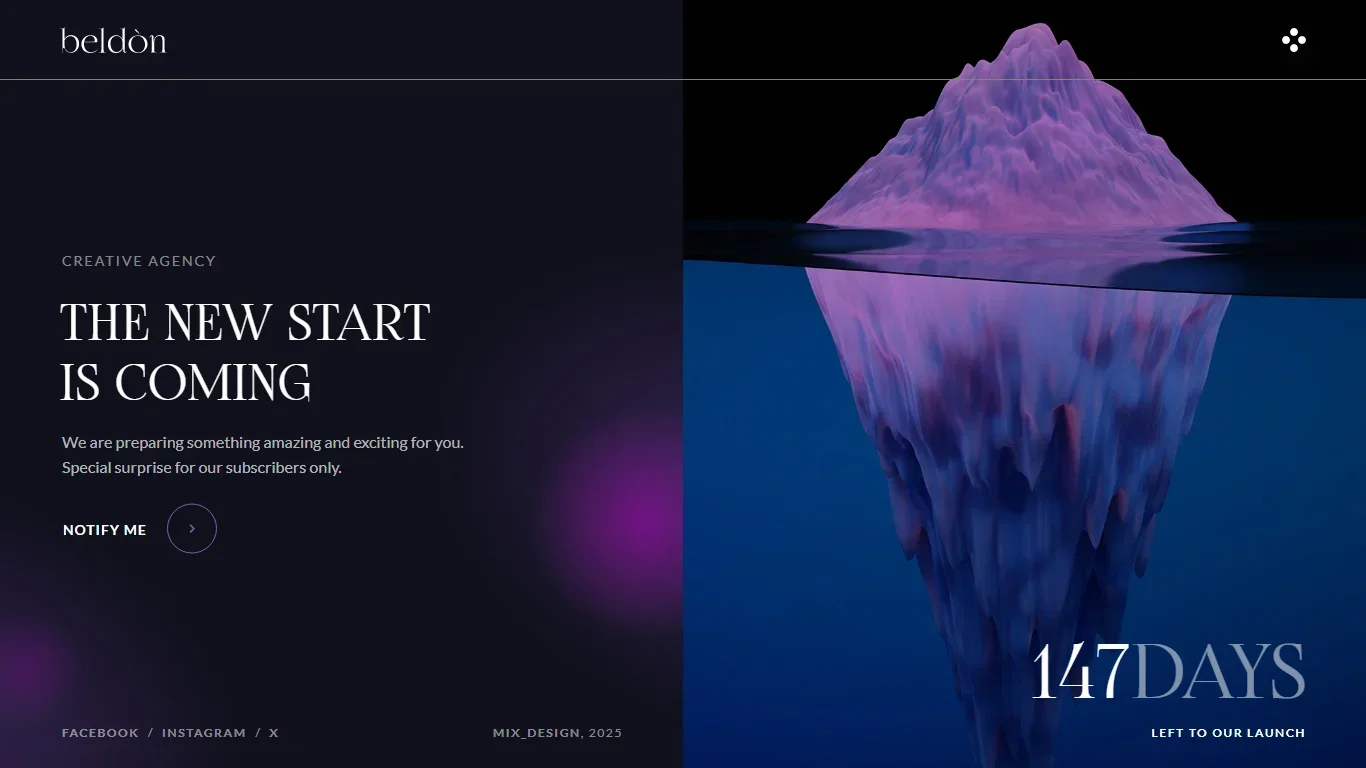 Beldon Coming Soon Template Preview Screen