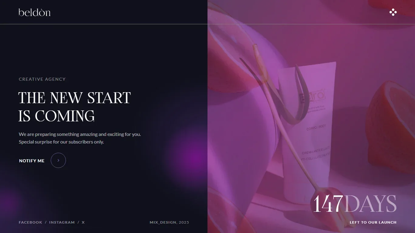 Beldon Coming Soon Template Preview Screen