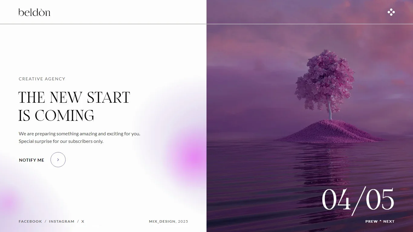 Beldon Coming Soon Template Preview Screen