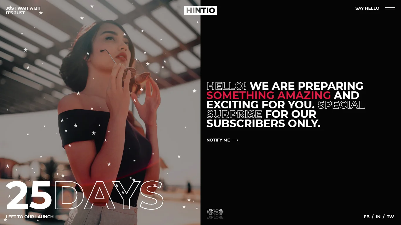 Hintio Coming Soon Template Preview Screen