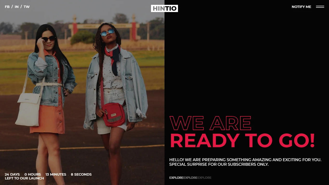Hintio Coming Soon Template Preview Screen