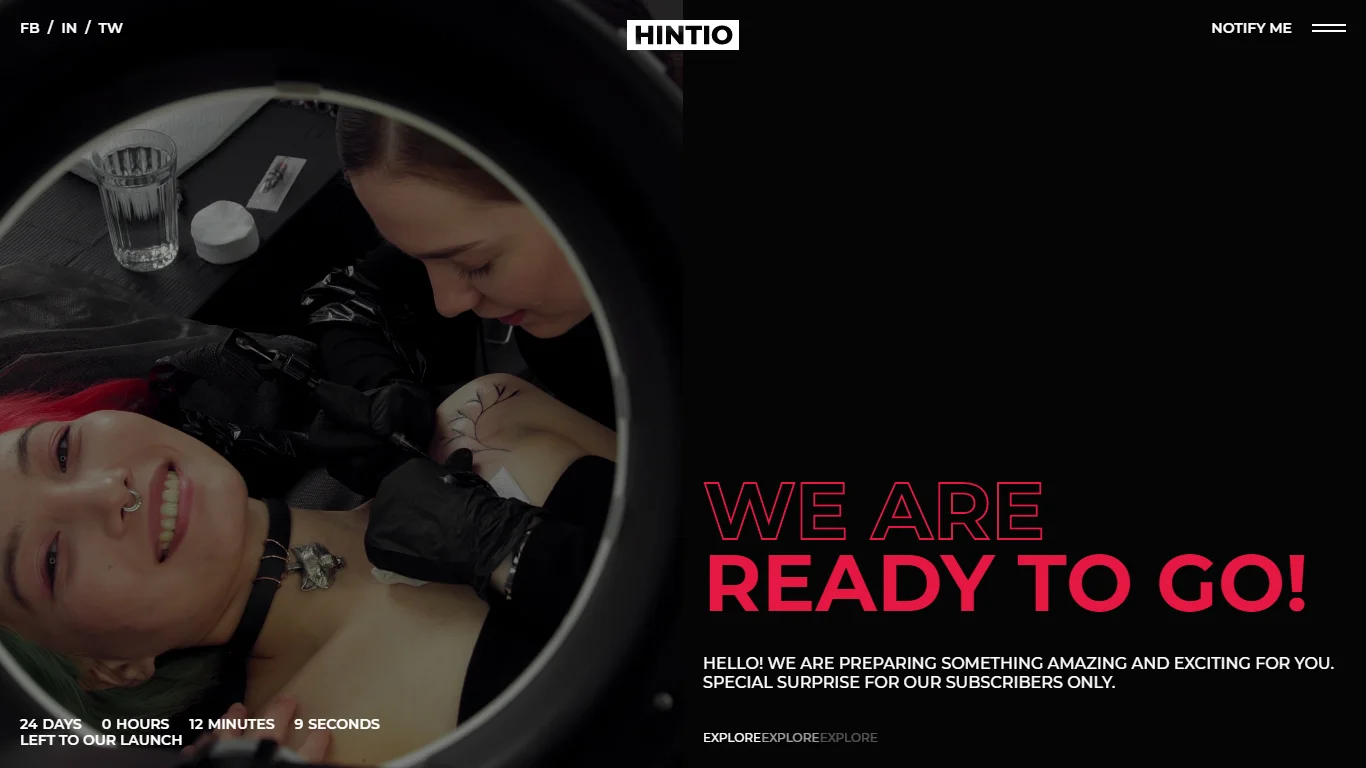 Hintio Coming Soon Template Preview Screen