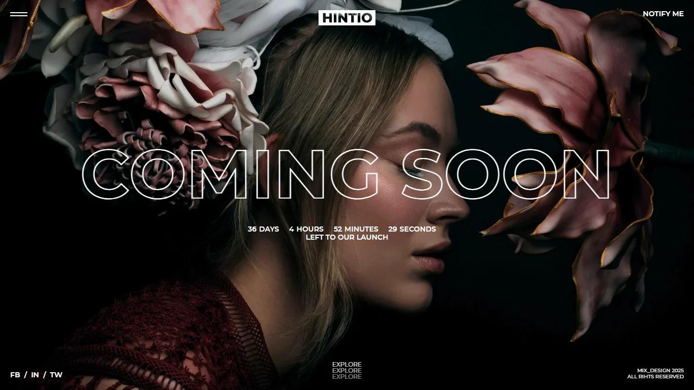 Hintio Coming Soon Template Preview Screen