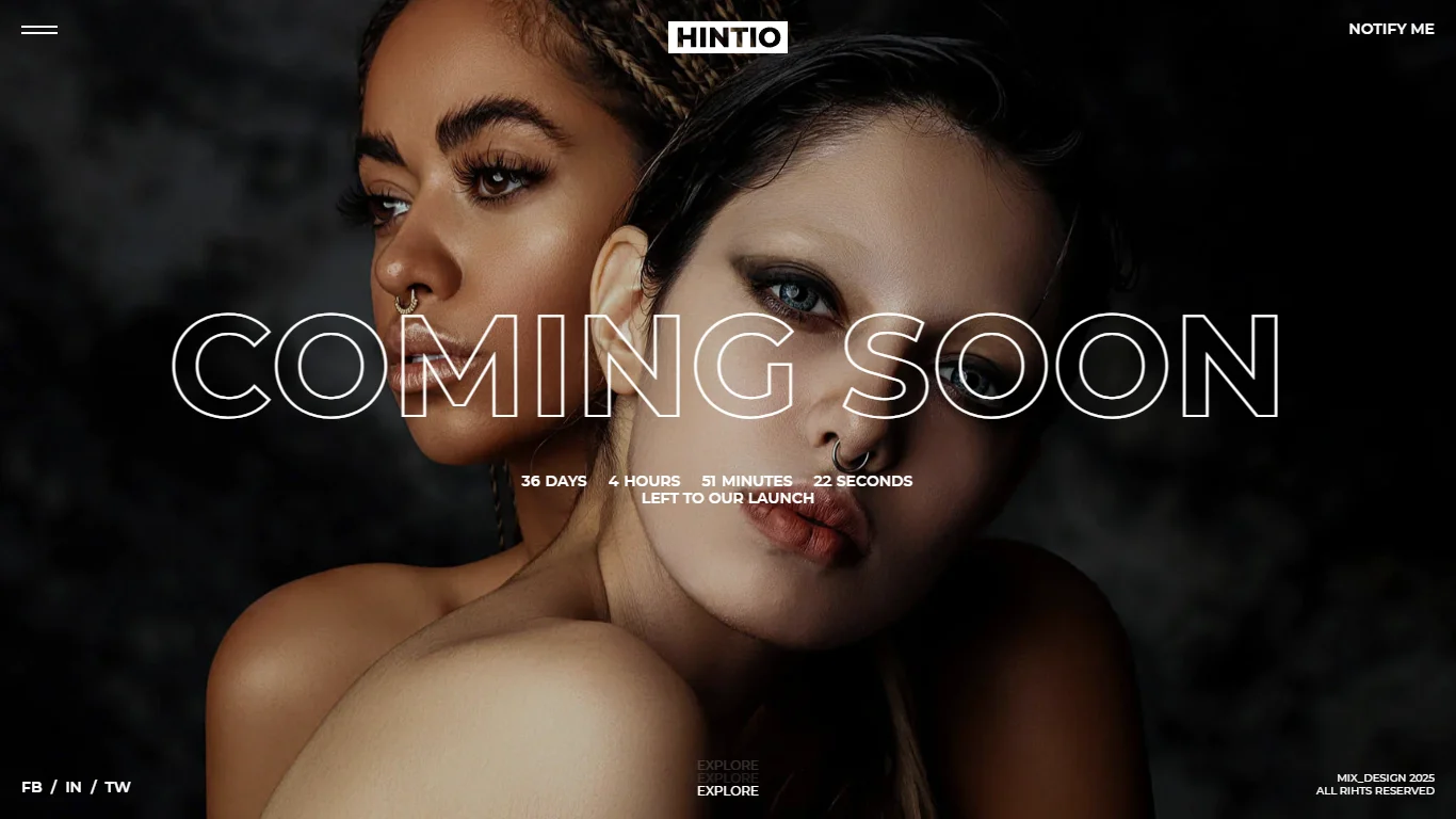 Hintio Coming Soon Template Preview Screen