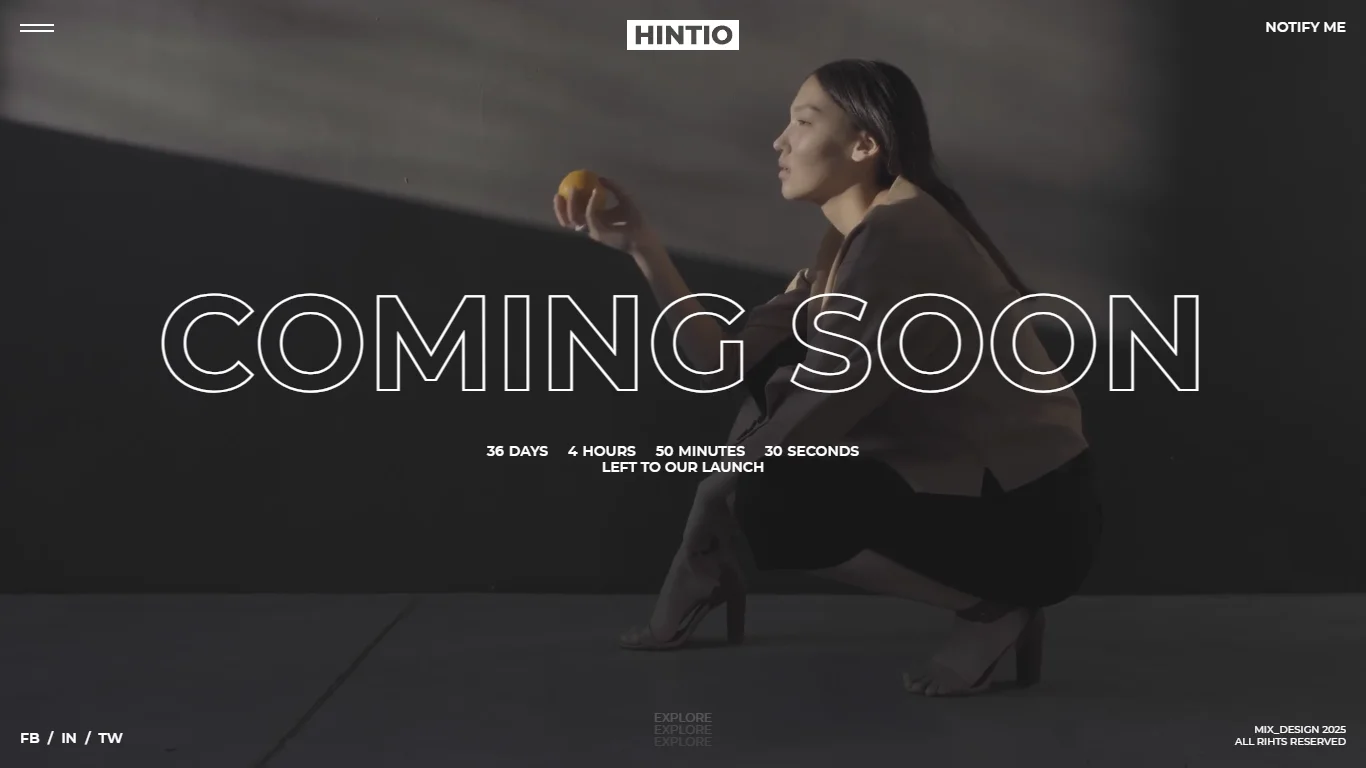 Hintio Coming Soon Template Preview Screen