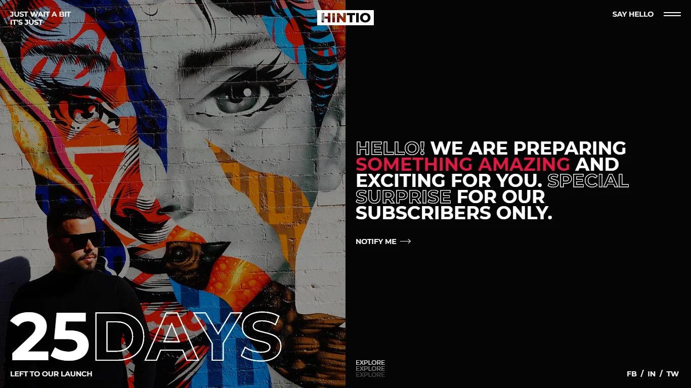 Hintio Coming Soon Template Preview Screen