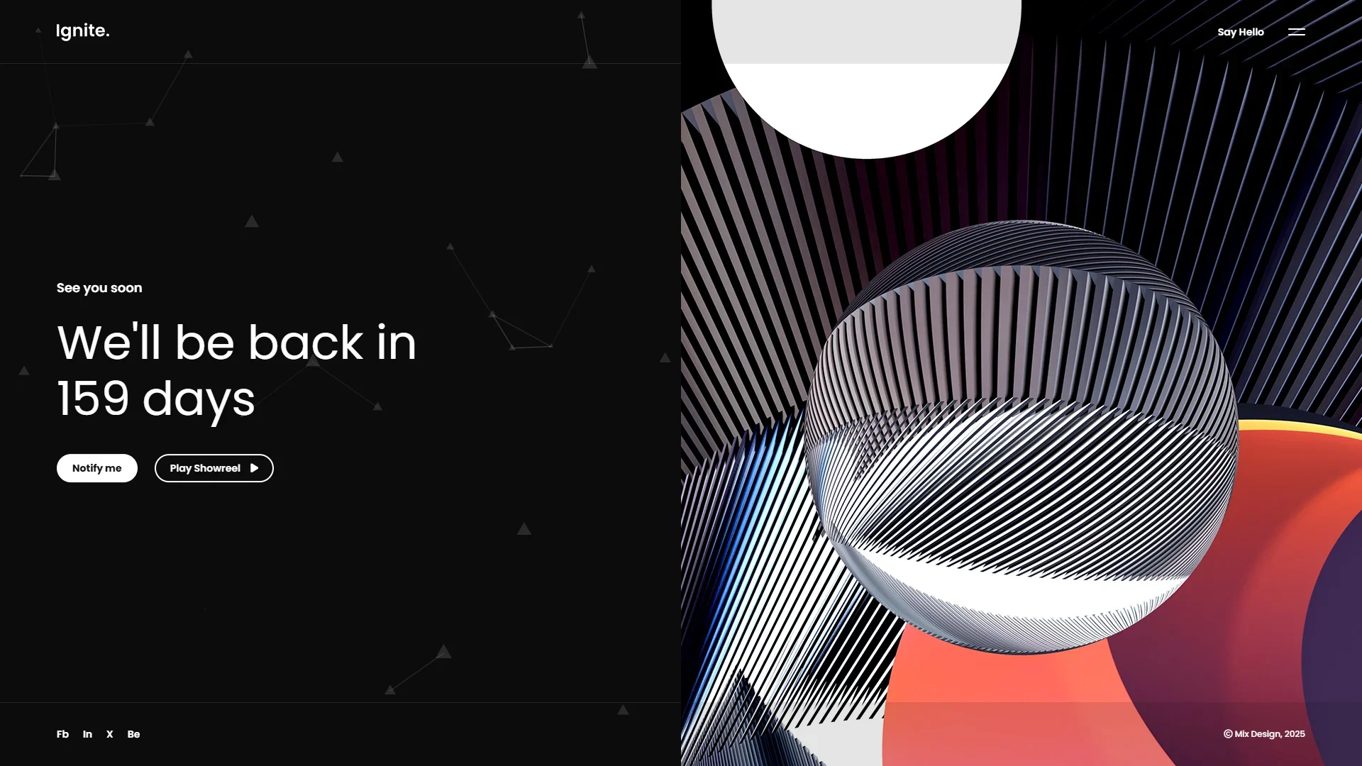 Ignite Coming Soon Template Preview Screen