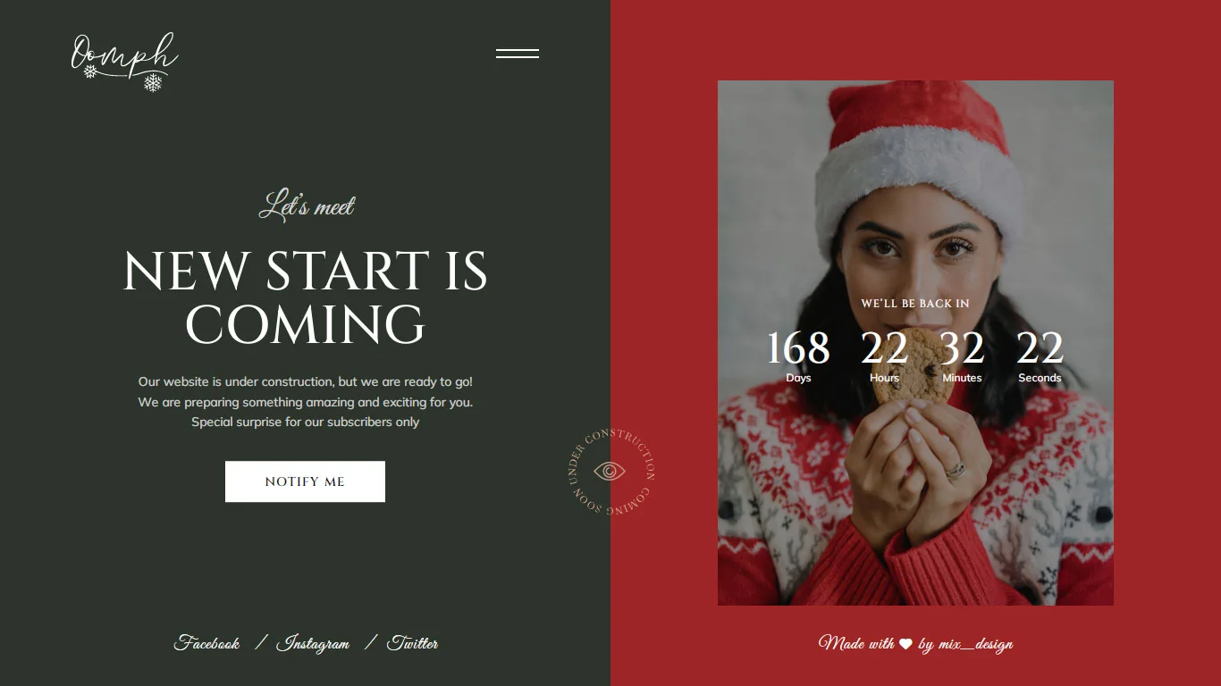 Oomph Coming Soon Template Preview Screen