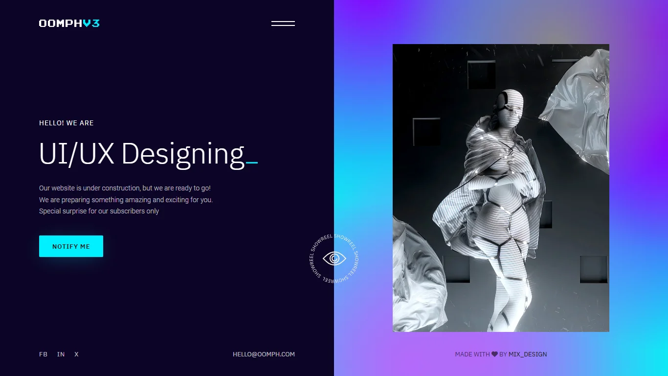 Oomph Coming Soon Template Preview Screen