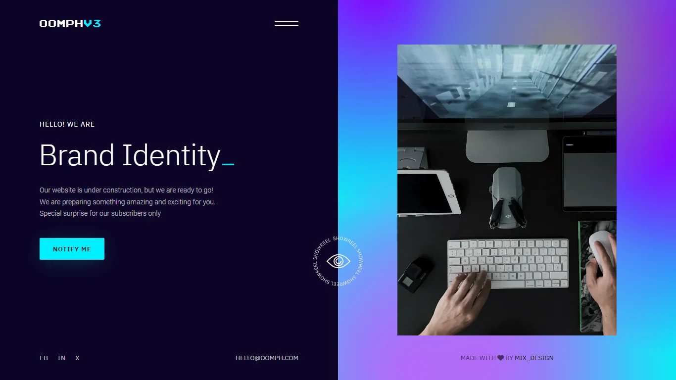 Oomph Coming Soon Template Preview Screen