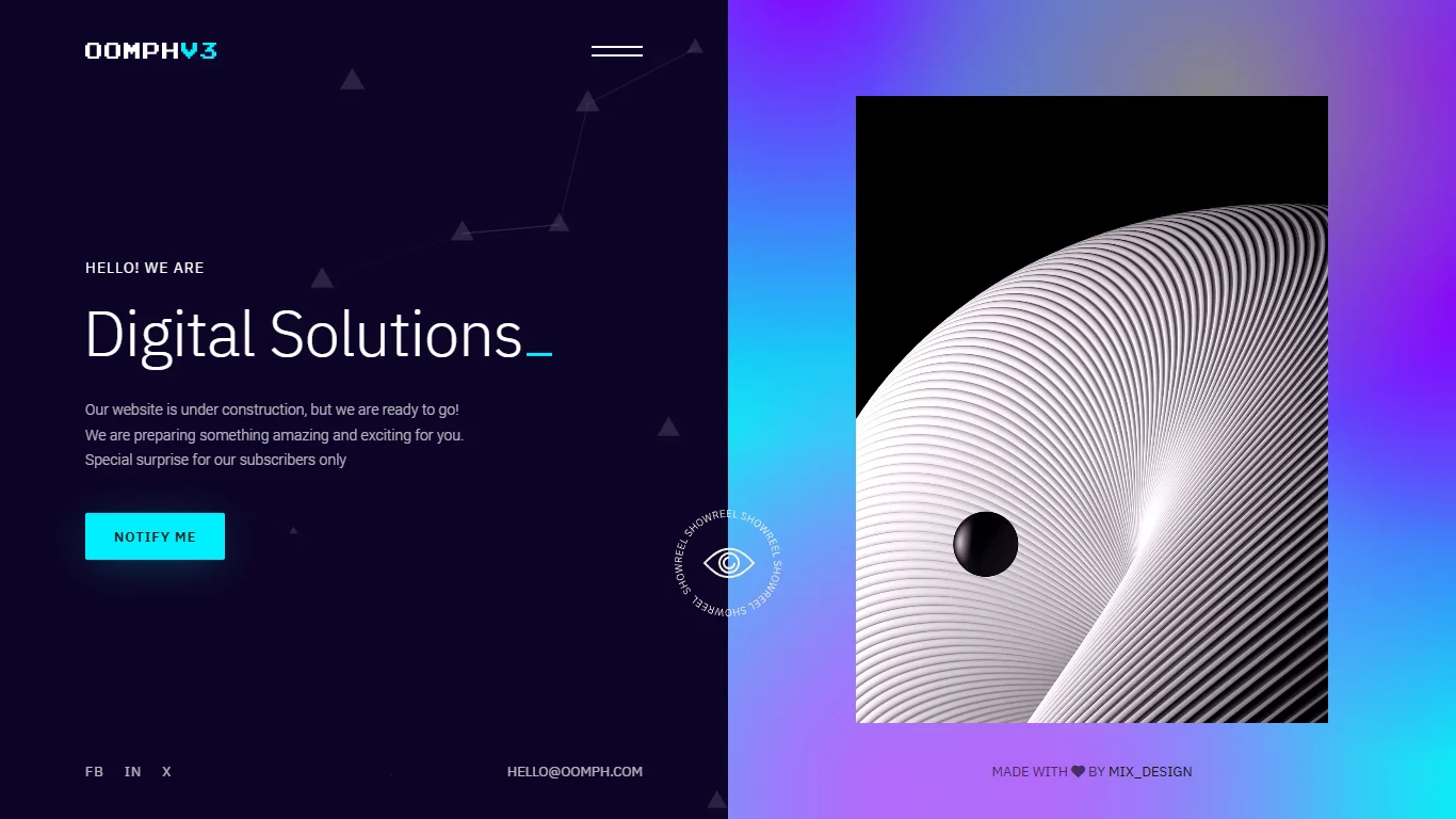 Oomph Coming Soon Template Preview Screen