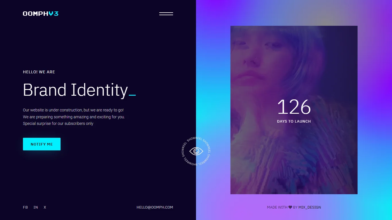 Oomph Coming Soon Template Preview Screen