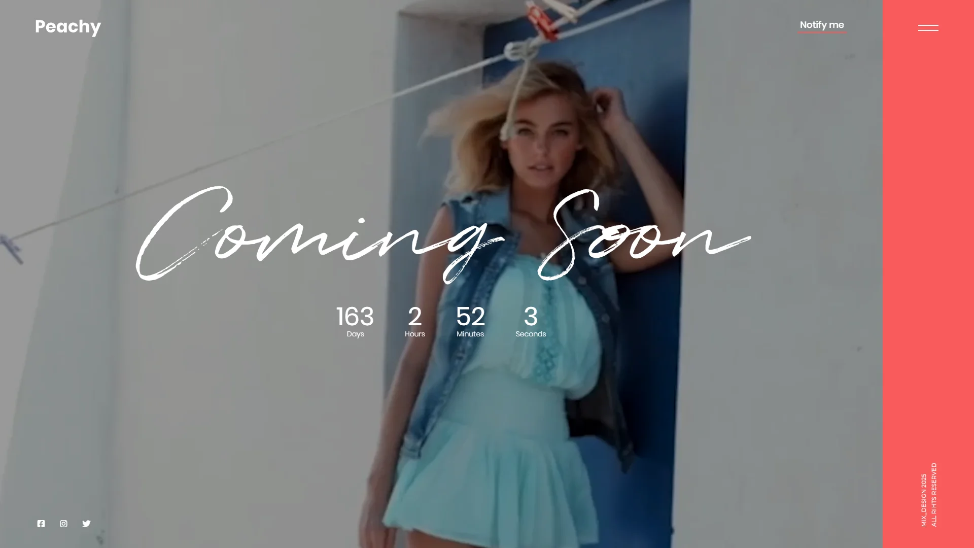 Peachy Coming Soon & Landing Page Template Preview Screen