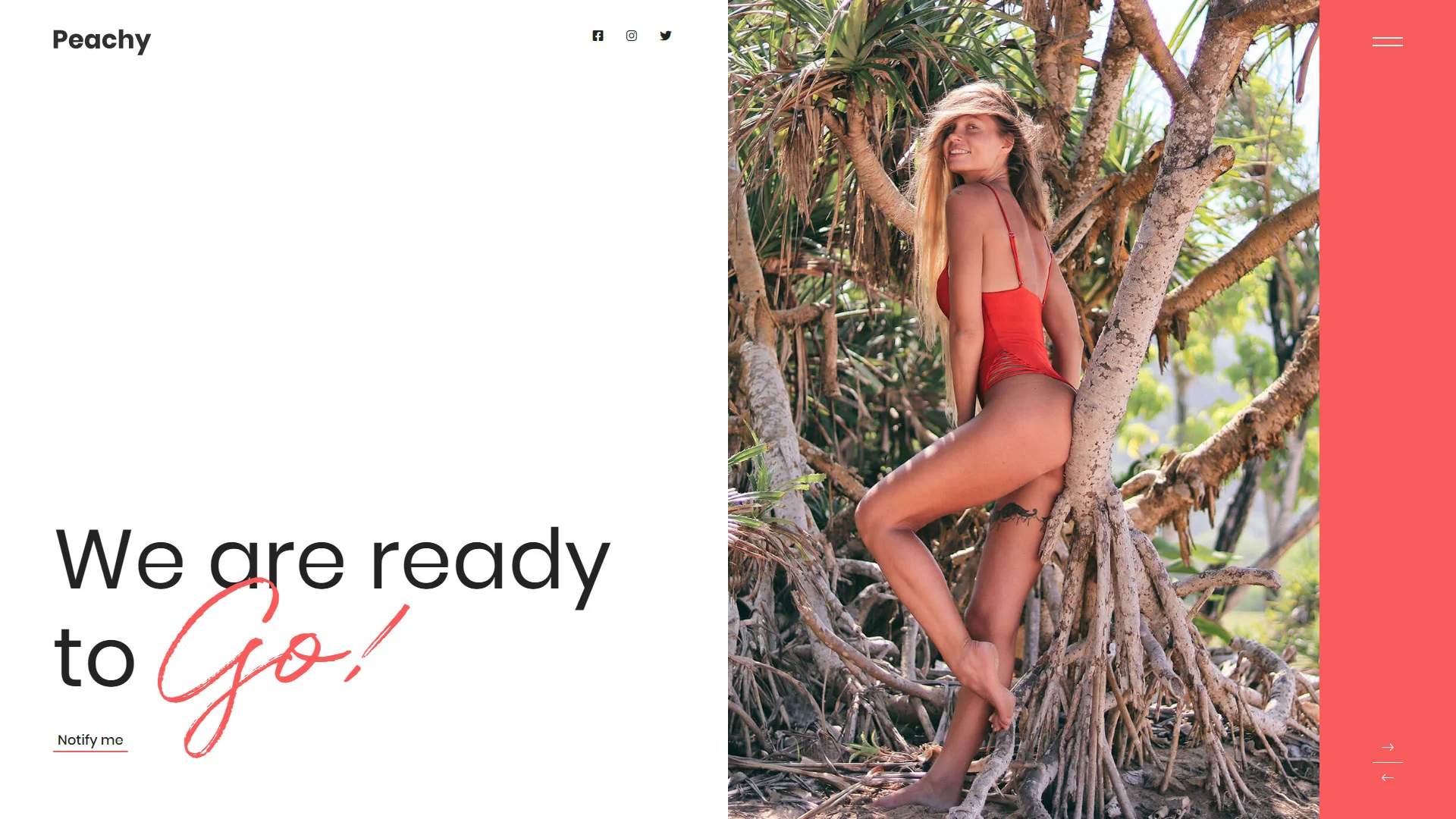 Peachy Coming Soon & Landing Page Template Preview Screen