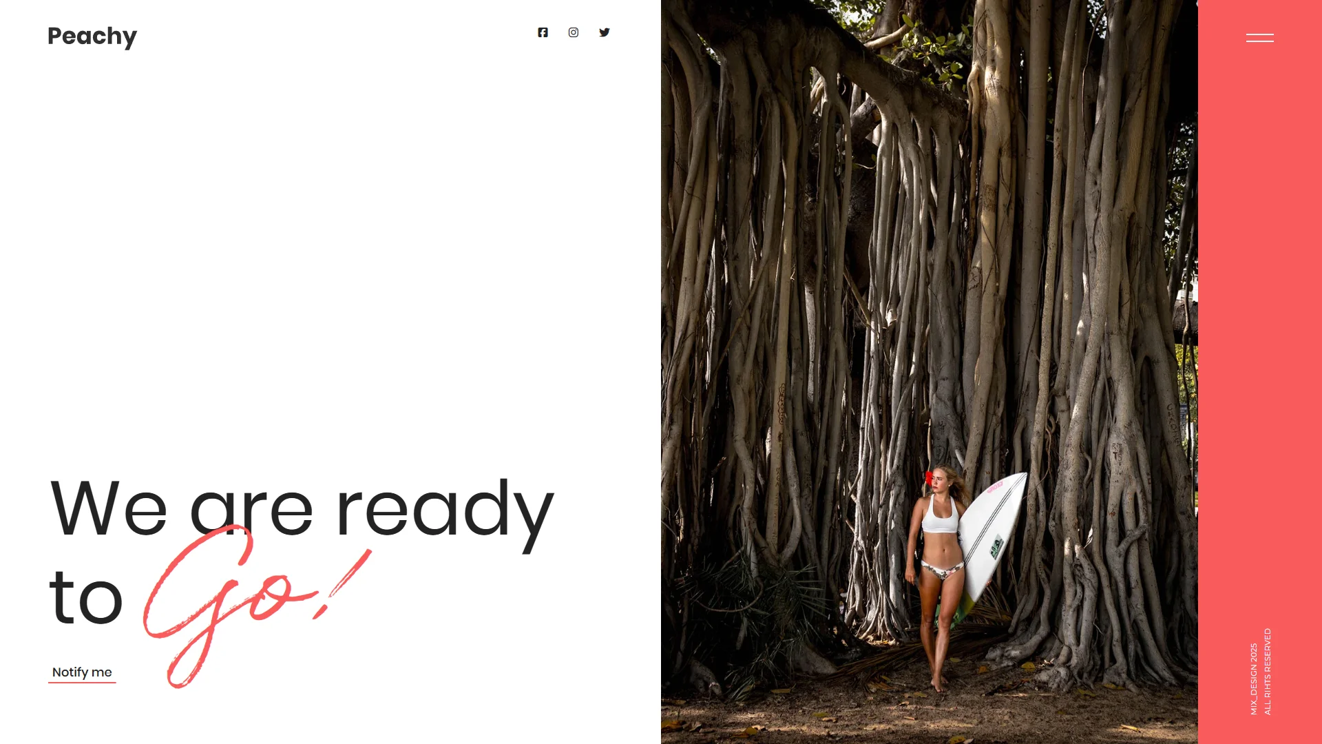 Peachy Coming Soon & Landing Page Template Preview Screen