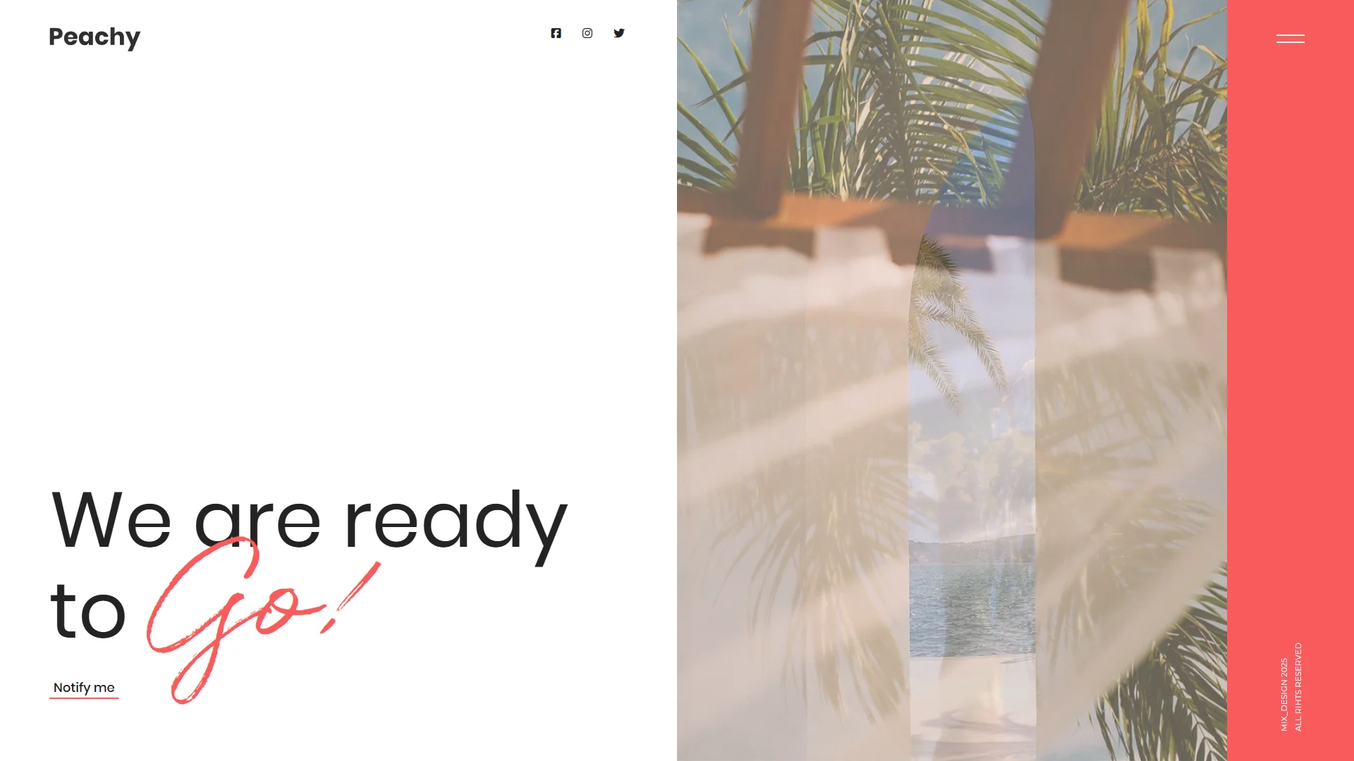 Peachy Coming Soon & Landing Page Template Preview Screen