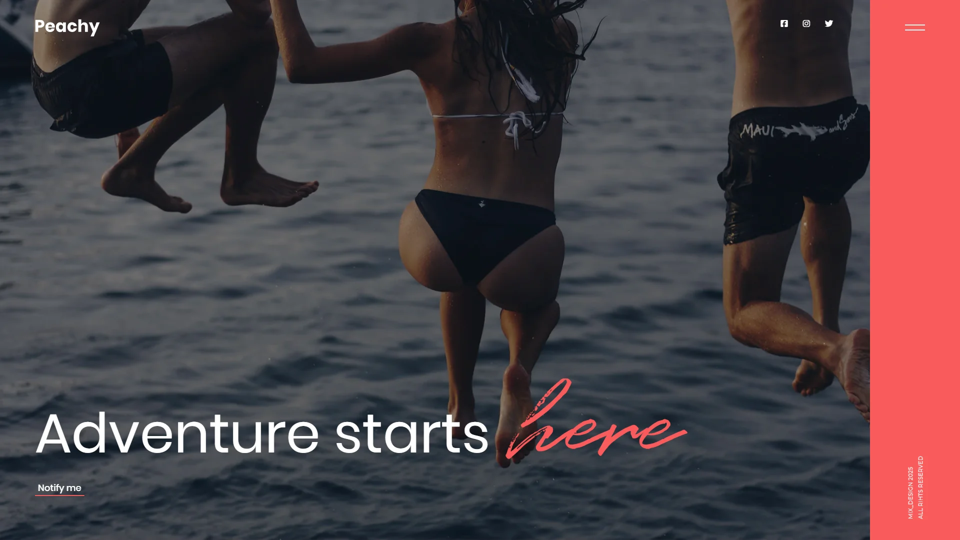 Peachy Coming Soon & Landing Page Template Preview Screen