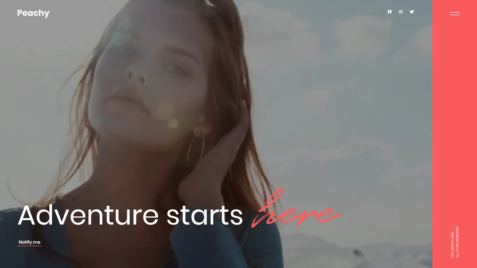Peachy Coming Soon & Landing Page Template Preview Screen