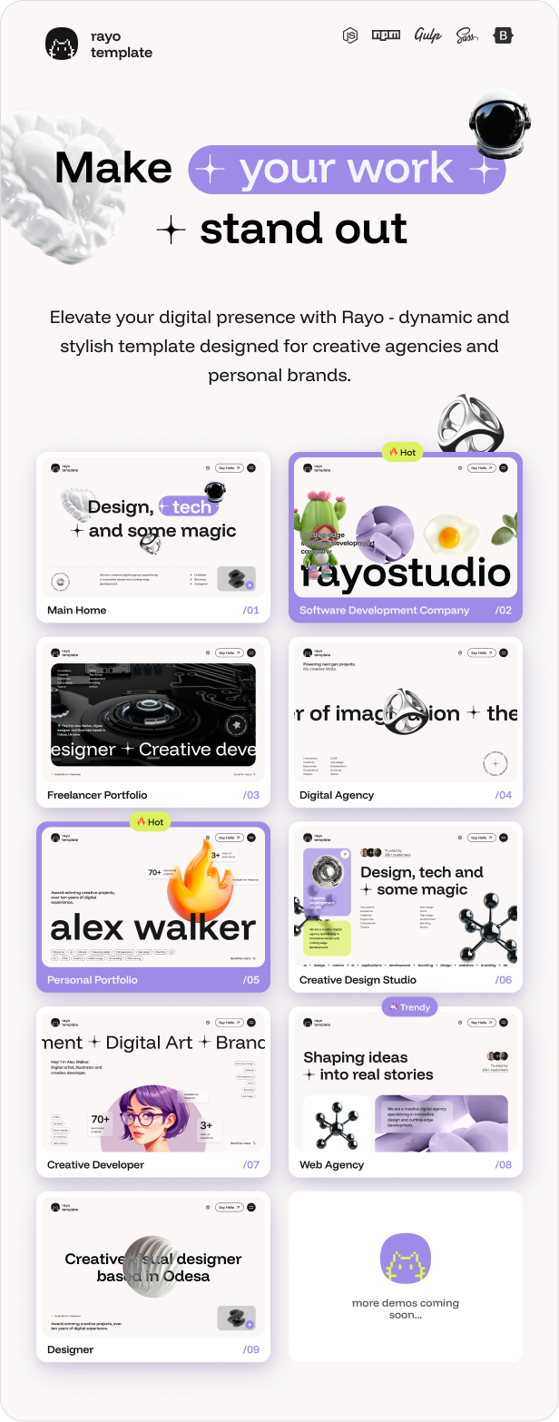 Rayo - Digital Agency & Personal Portfolio HTML Template