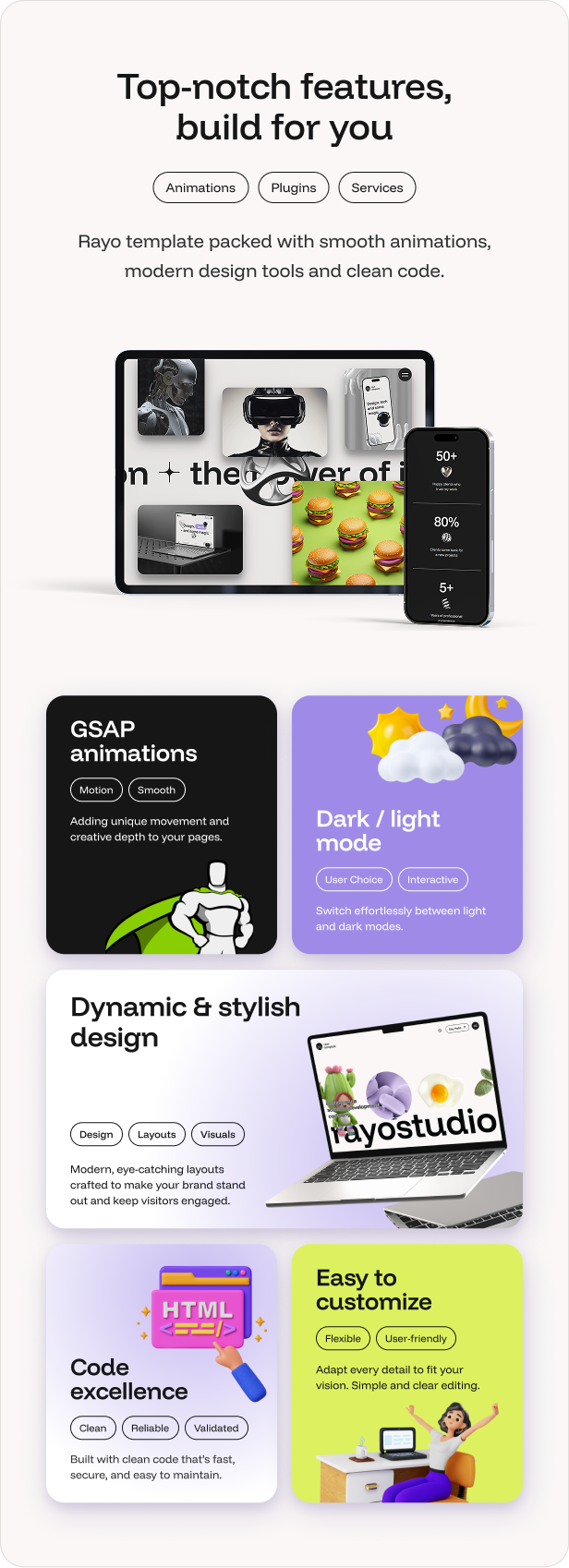 Rayo - Digital Agency & Personal Portfolio HTML Template