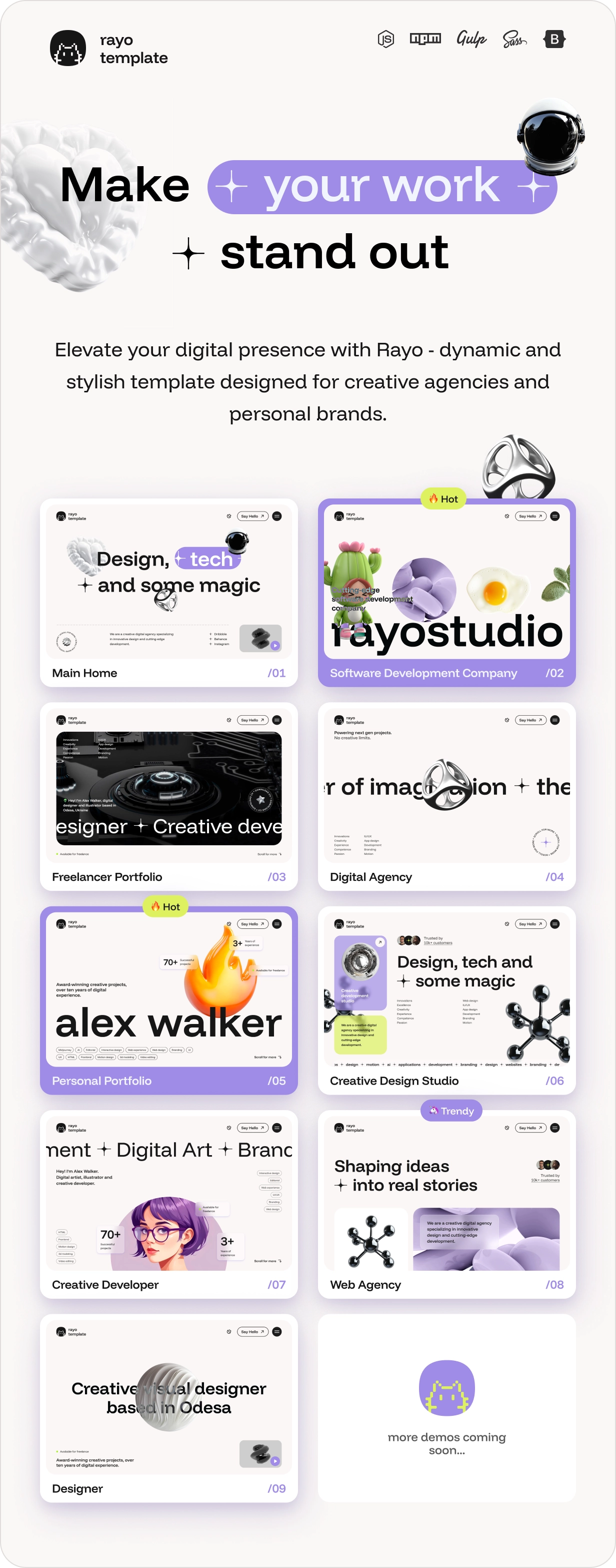 Rayo - Digital Agency & Personal Portfolio HTML Template